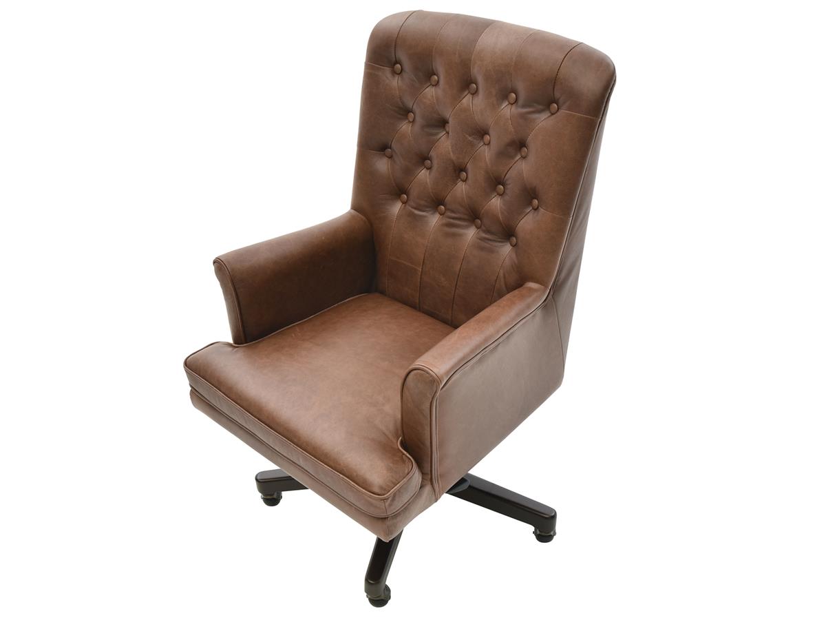 Jayden Top-Grain Leather Desk Chair, Mocha
